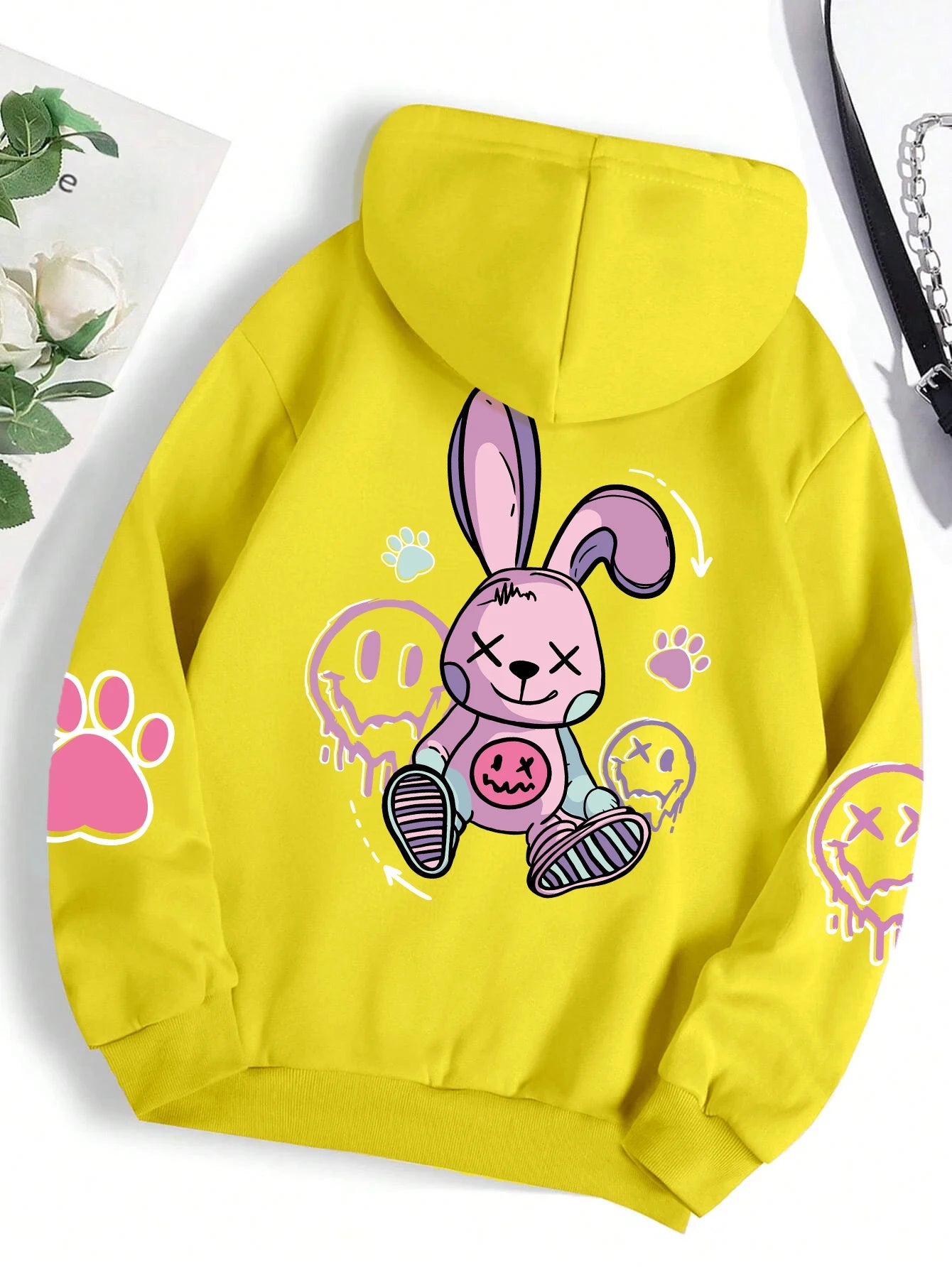 Hip Hop Street Casual Printed Female Hoodies Fashion Hoodie Oversize Loose New Sweatshirts Autumn Warm Fleece Clothing