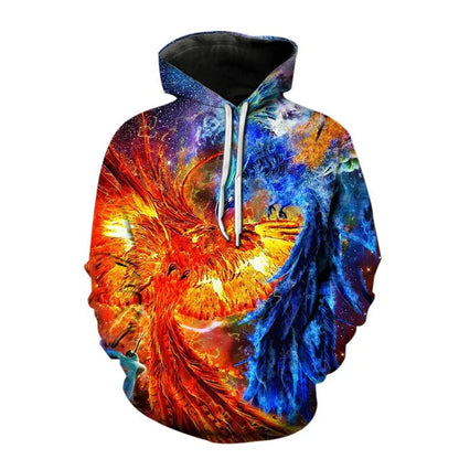 Fashion Phoenix Hoodies Animal 3D Print Women Men Streetwear Long Sleeve Hooded Sweatshirts Tracksuit Pullovers Female Clothing