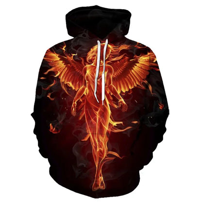 Fashion Phoenix Hoodies Animal 3D Print Women Men Streetwear Long Sleeve Hooded Sweatshirts Tracksuit Pullovers Female Clothing