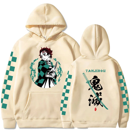 Demon Slayer Japan Anime Plus Size Hoodie Tanjiro Kamado Men Women Sweatshirts Y2k Harajuku Unisex Casual Pullover Clothes Tops