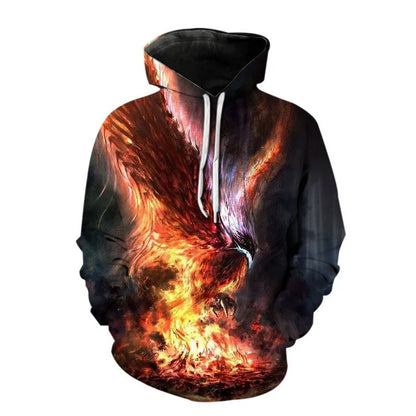 Fashion Phoenix Hoodies Animal 3D Print Women Men Streetwear Long Sleeve Hooded Sweatshirts Tracksuit Pullovers Female Clothing