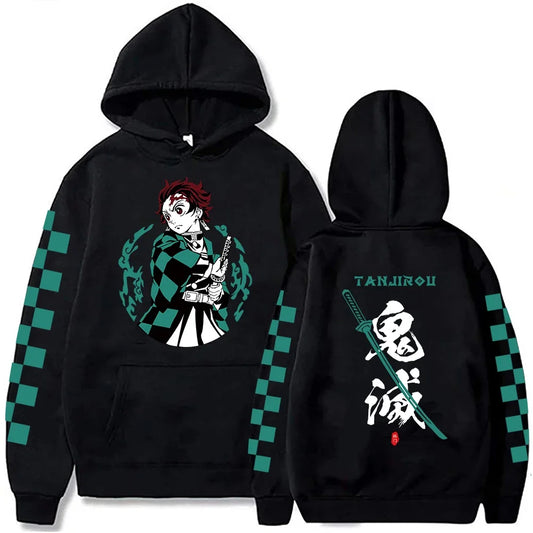 Demon Slayer Japan Anime Plus Size Hoodie Tanjiro Kamado Men Women Sweatshirts Y2k Harajuku Unisex Casual Pullover Clothes Tops