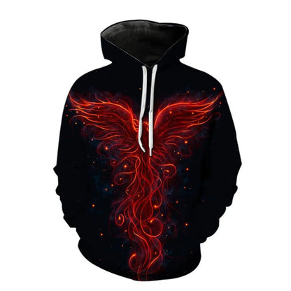 Fashion Phoenix Hoodies Animal 3D Print Women Men Streetwear Long Sleeve Hooded Sweatshirts Tracksuit Pullovers Female Clothing