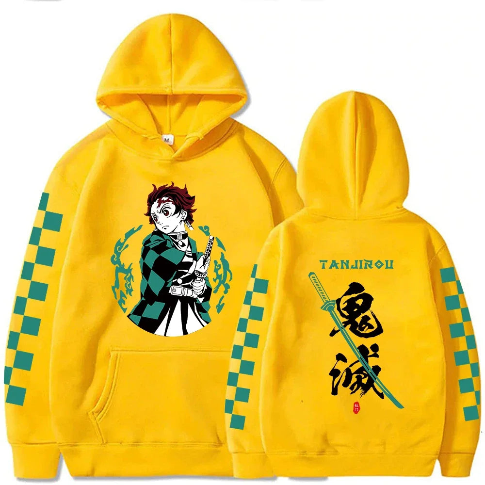 Demon Slayer Japan Anime Plus Size Hoodie Tanjiro Kamado Men Women Sweatshirts Y2k Harajuku Unisex Casual Pullover Clothes Tops