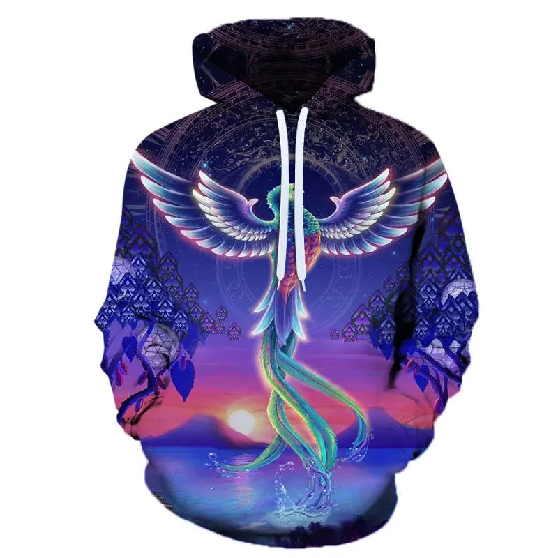 Fashion Phoenix Hoodies Animal 3D Print Women Men Streetwear Long Sleeve Hooded Sweatshirts Tracksuit Pullovers Female Clothing