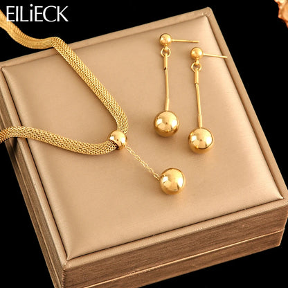 Enz 316L Stainless Steel 18K Gold Plated Jewelry Set