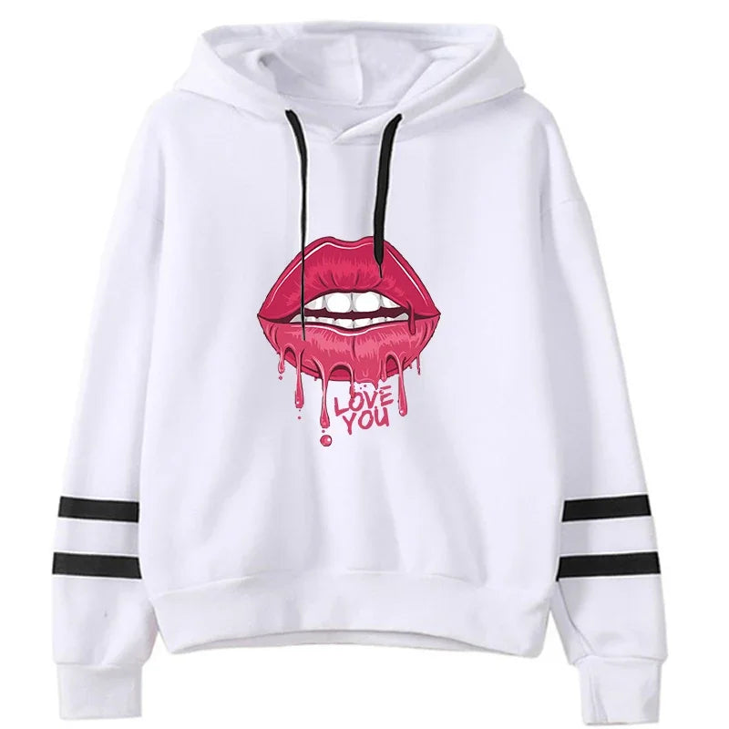 Jogging Women's Hoodie Pullovers Sweatshirt 2024 New Woman Clothing Hot Sales Fashion Printing Striped Daily Style Versatile