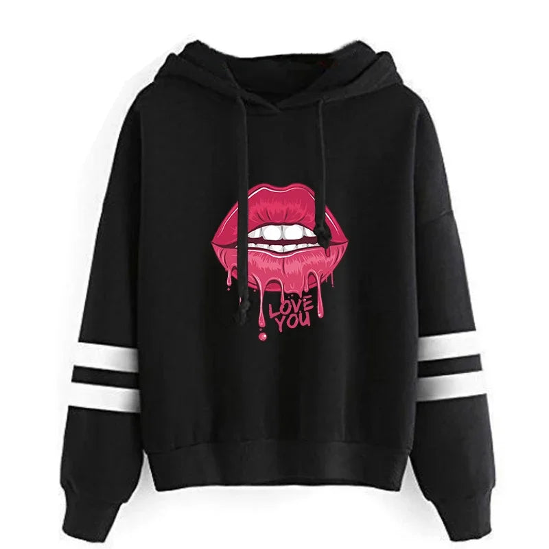 Jogging Women's Hoodie Pullovers Sweatshirt 2024 New Woman Clothing Hot Sales Fashion Printing Striped Daily Style Versatile